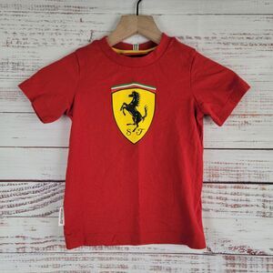 Scuderia Ferrari Stichd Race Team T Shirt Kids Unisex Sz 104 (3-4YRS) Red S/S